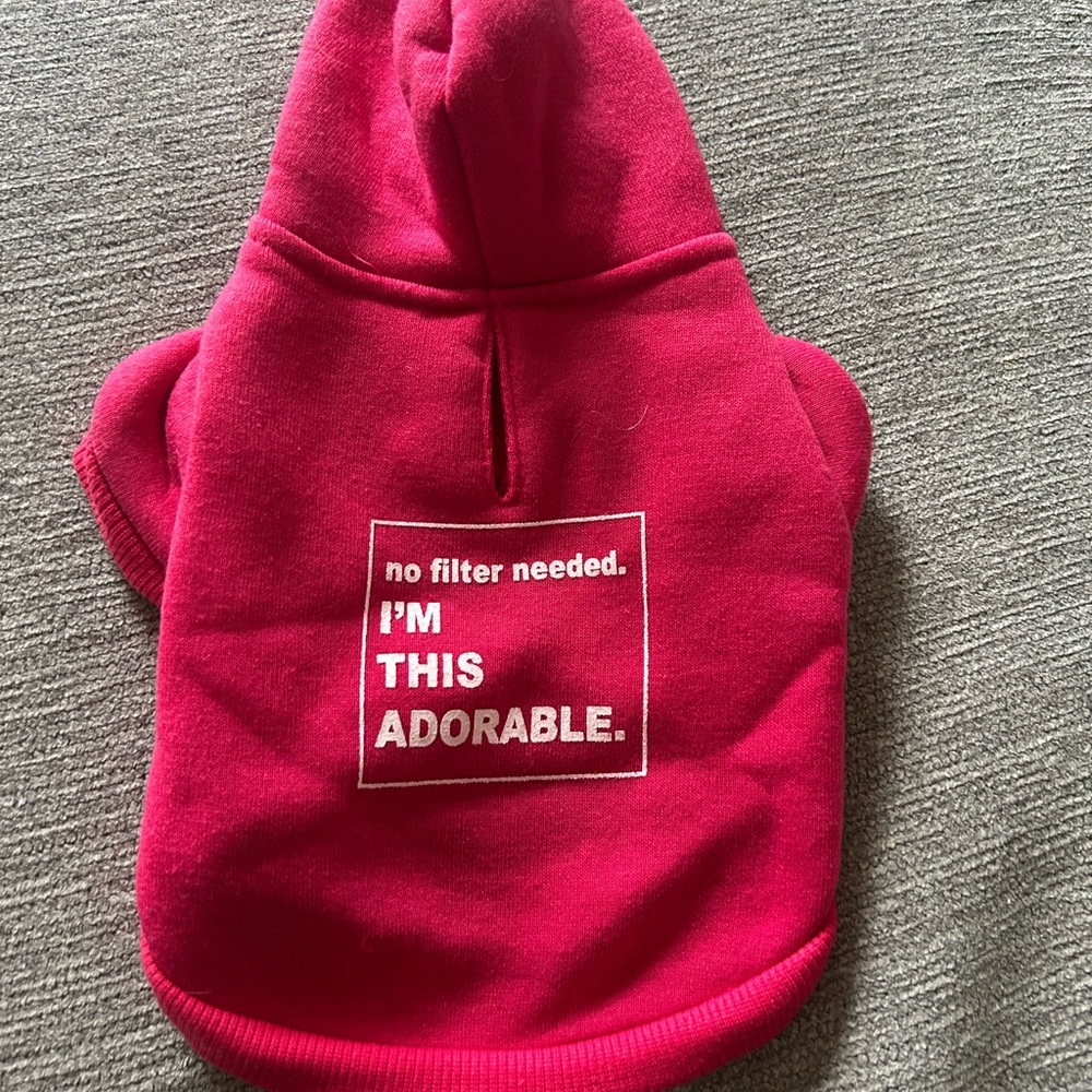 XS Pink Dog Hoodie New